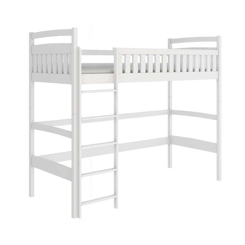 Dětská jednolůžková postel s horním spaním MAAIKE - 90x200, bílá