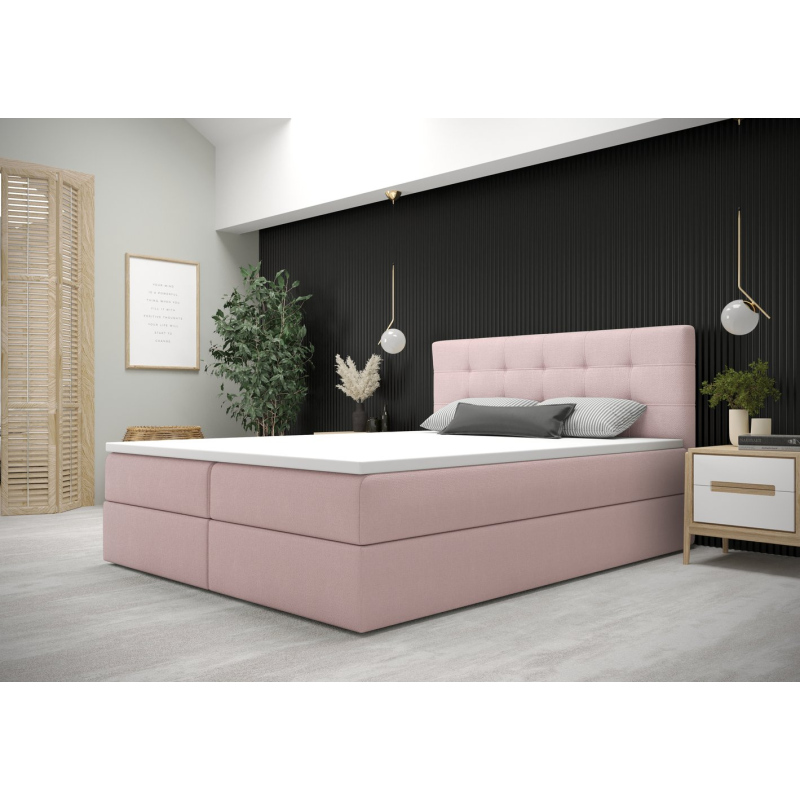 Moderní postel s úložným prostorem 180x200 STIG 5 - růžová