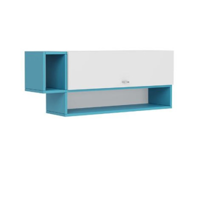 Závěsná skříňka do dětského pokoje HARKA - bílá / modrá