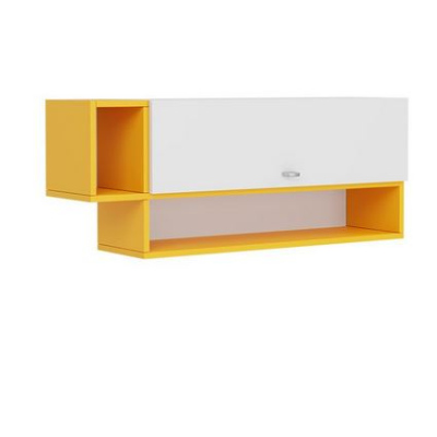 Závěsná skříňka do dětského pokoje HARKA - bílá / žlutá