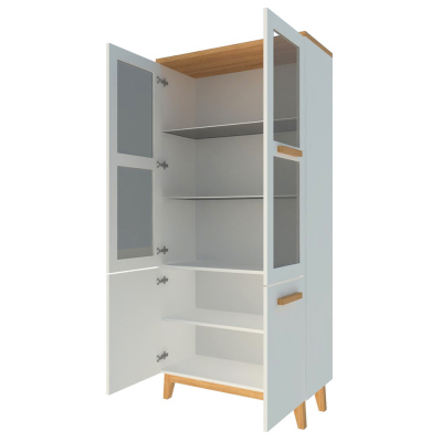 Nábytek do obývacího pokoje s LED osvětlením PADBORG 5 - borovice andersen / dub nash