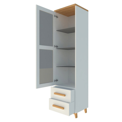 Nábytek do obývacího pokoje s LED osvětlením PADBORG 5 - borovice andersen / dub nash