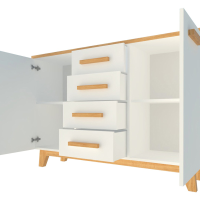 Nábytek do obývacího pokoje s LED osvětlením PADBORG 5 - borovice andersen / dub nash