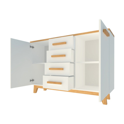 Nábytek do obývacího pokoje s LED osvětlením PADBORG 5 - borovice andersen / dub nash