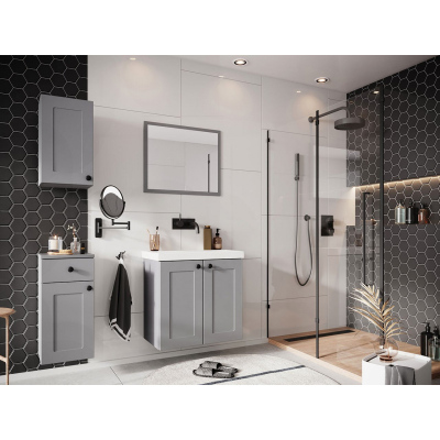 Koupelnový nábytek s umyvadlem SYKE 3 - šedý + sifon a baterie Economico ZDARMA