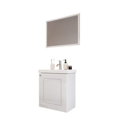 Koupelnový nábytek s umyvadlem ACHIM 4 - bílý / lesklý bílý