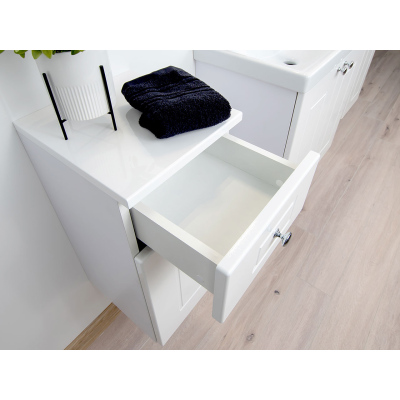 Koupelnový nábytek s umyvadlem ACHIM 2 - bílý / lesklý bílý
