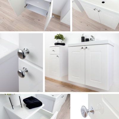 Koupelnový nábytek s umyvadlem ACHIM 1 - bílý / lesklý bílý