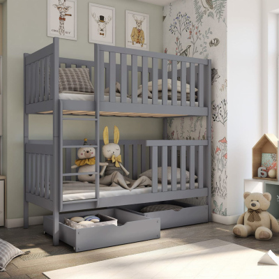 Dětská postel se šuplíky KARIN - 80x200, šedá