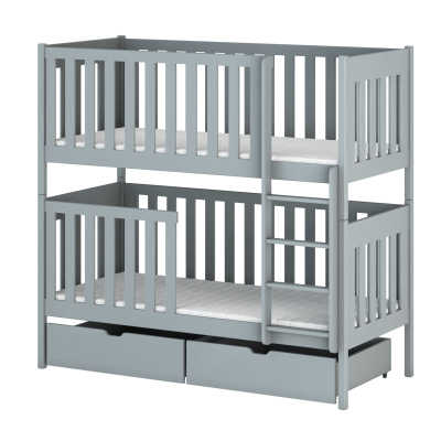 Dětská postel se šuplíky KARIN - 90x200, šedá