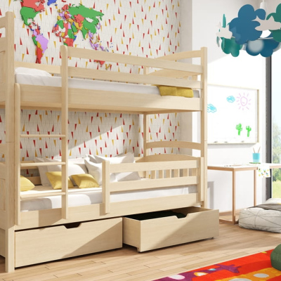 Dětská patrová postel s úložným prostorem LUCIE - 80x160, borovice