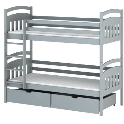 Dětská patrová postel s úložným prostorem LUCIE - 80x180, šedá
