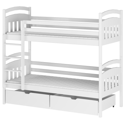 Dětská patrová postel s úložným prostorem LUCIE - 80x200, bílá