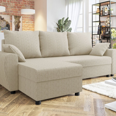 Rohová sedačka na každodenní spaní KRAMFORS - béžová