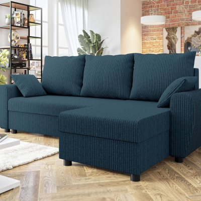 Rohová sedačka na každodenní spaní KRAMFORS - modrá