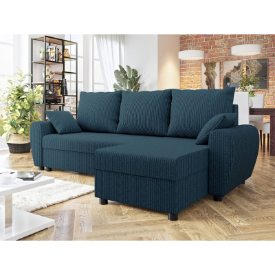 Rohová sedačka na každodenní spaní KRAMFORS - modrá