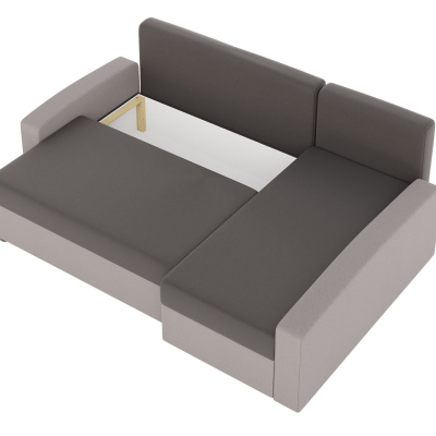 Rohová sedačka na každodenní spaní STORM - hnědá / béžová