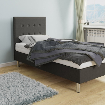 Kontinentální jednolůžková postel 90x200 NECHLIN 1 - šedá