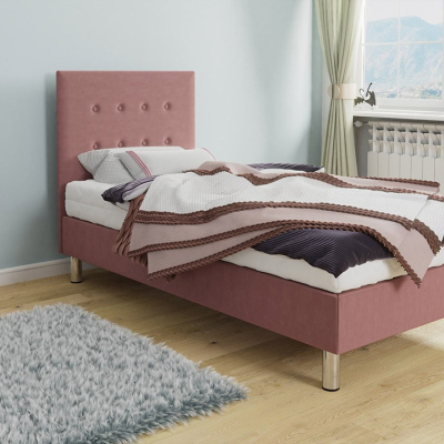 Kontinentální jednolůžková postel 80x200 NECHLIN 1 - růžová