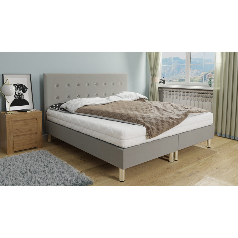 Kontinentální manželská postel 180x200 NECHLIN 1 - světlá šedá