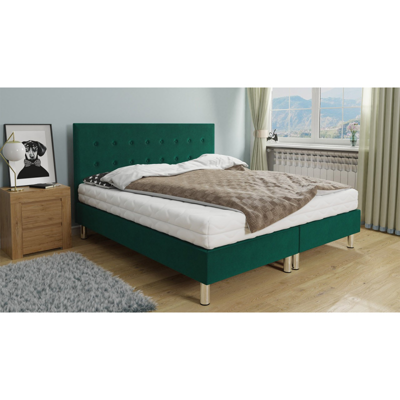 Kontinentální manželská postel 180x200 NECHLIN 1 - zelená