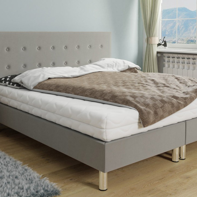 Kontinentální manželská postel 160x200 NECHLIN 1 - světlá šedá