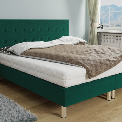 Kontinentální manželská postel 160x200 NECHLIN 1 - zelená
