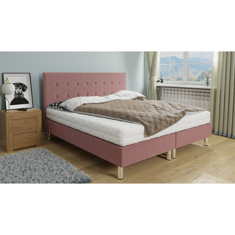 Kontinentální manželská postel 160x200 NECHLIN 1 - růžová