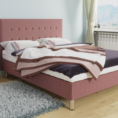 Kontinentální jednolůžková postel 120x200 NECHLIN 1 - růžová