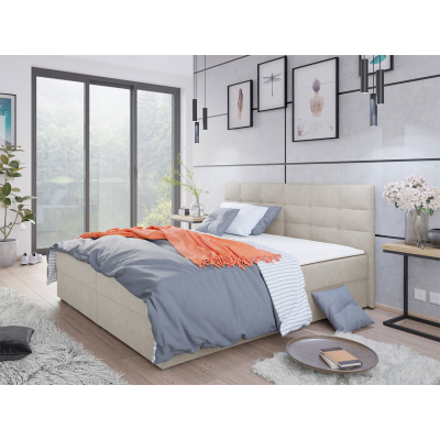 Moderní hotelová postel 180x200 BALJA 1 - béžová + topper ZDARMA