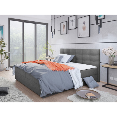 Hotelová postel s úložným prostorem 180x200 BALJA 2 - šedá + topper ZDARMA