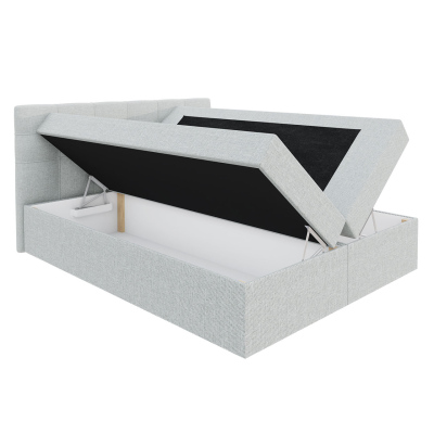 Hotelová postel s úložným prostorem 140x200 BALJA 2 - šedá + topper ZDARMA