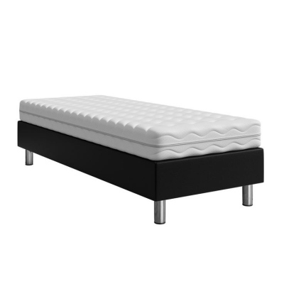 Čalouněná jednolůžková postel 120x200 NECHLIN 2 - černá ekokůže