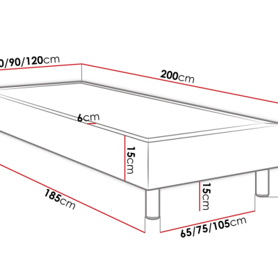 Čalouněná jednolůžková postel 120x200 NECHLIN 2 - šedá