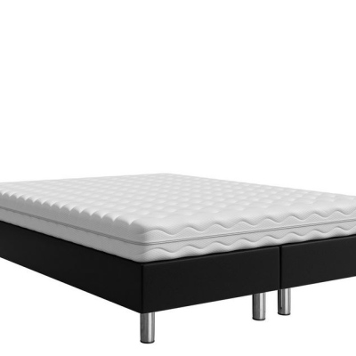 Čalouněná manželská postel 160x200 NECHLIN 2 - černá ekokůže