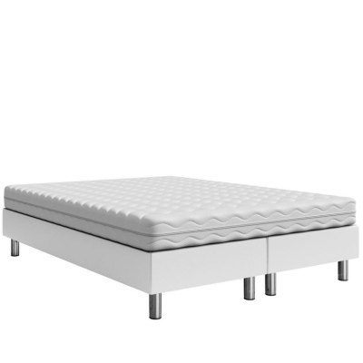 Čalouněná manželská postel 160x200 NECHLIN 2 - bílá ekokůže
