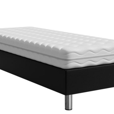 Čalouněná jednolůžková postel 80x200 NECHLIN 2 - černá ekokůže