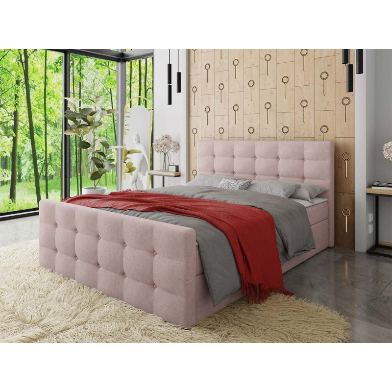 Americká čalouněná manželská postel 180x200 RANON 1 - růžová + topper ZDARMA