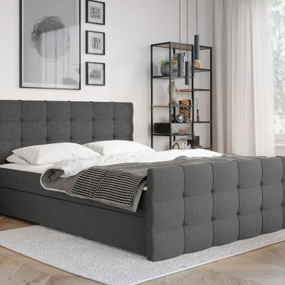 Americká manželská postel 160x200 RANON 2 - tmavá šedá + topper ZDARMA