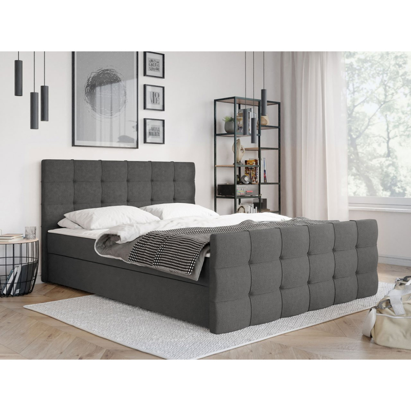 Americká manželská postel 160x200 RANON 2 - tmavá šedá + topper ZDARMA