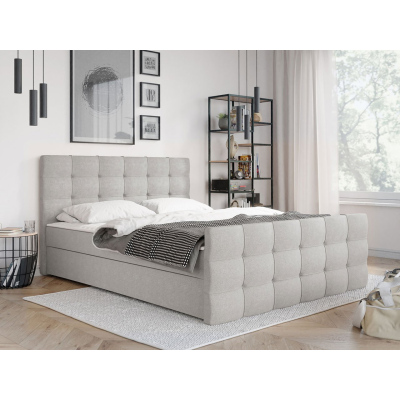 Americká manželská postel 160x200 RANON 2 - světlá šedá + topper ZDARMA