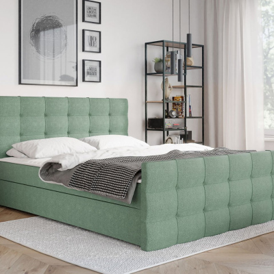 Americká manželská postel 160x200 RANON 2 - tyrkysová + topper ZDARMA