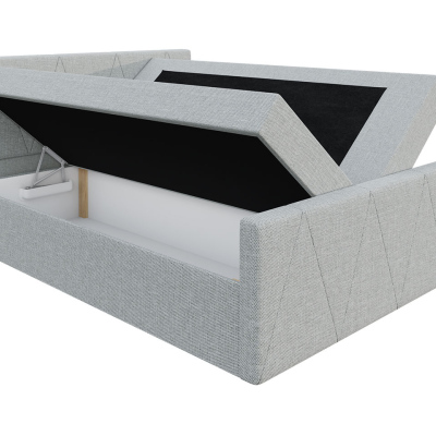 Americká manželská postel s vysokým čelem 180x200 RANON 3 - béžová + topper ZDARMA