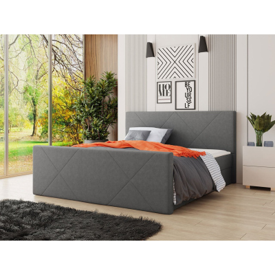 Americká postel s úložným prostorem 160x200 RANON 4 - šedá + topper ZDARMA