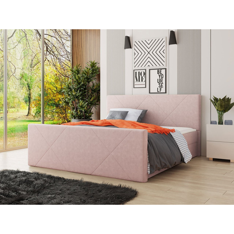 Americká postel s úložným prostorem 160x200 RANON 4 - růžová + topper ZDARMA