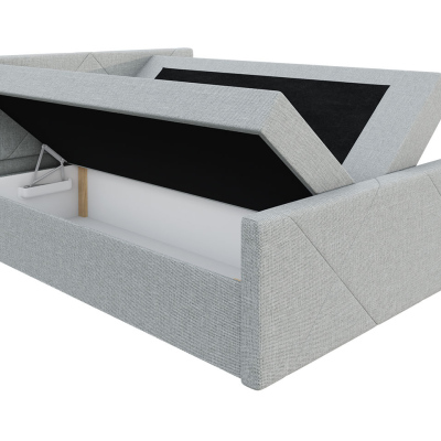 Americká postel s úložným prostorem 140x200 RANON 4 - světlá šedá + topper ZDARMA