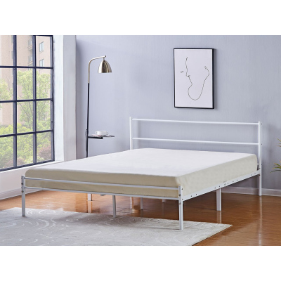 Kovová manželská postel 160x200 KARBY 2 - bílá