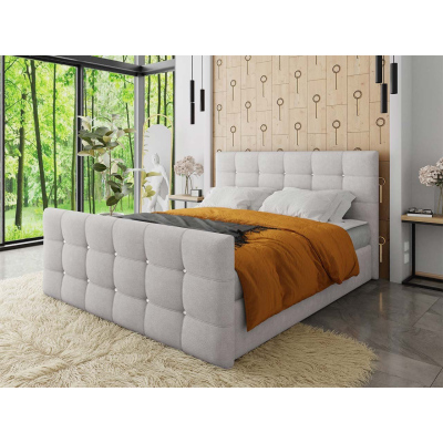 Americká manželská postel 160x200 TORNIO - světlá šedá + topper ZDARMA