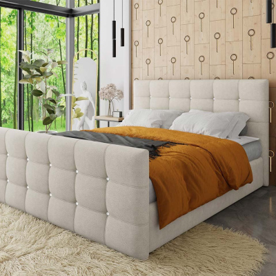 Americká manželská postel 160x200 TORNIO - béžová + topper ZDARMA