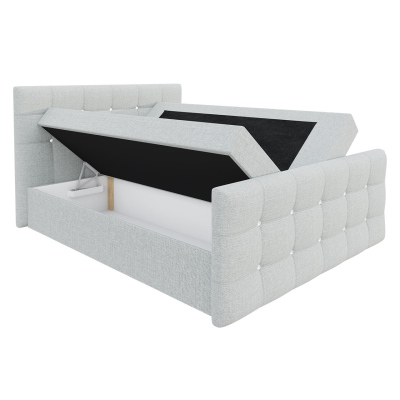 Americká manželská postel 180x200 TORNIO - šedá ekokůže + topper ZDARMA